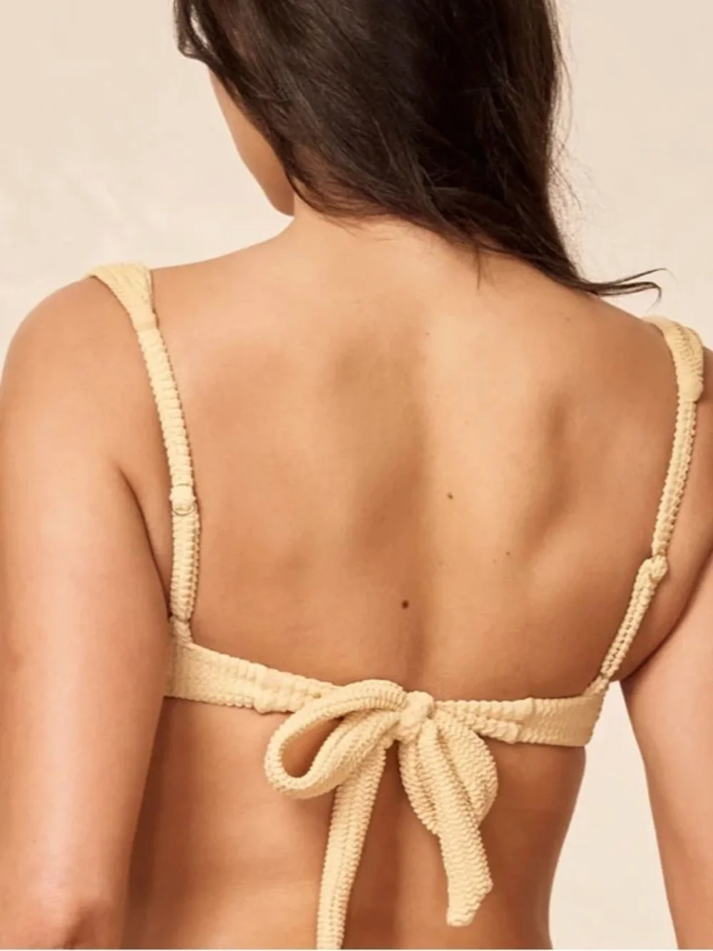 NWT Monday Swimwear Vanilla Crinkle Bikini Top